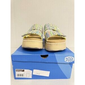-1426 Hey Dude Delray Slide Blue/Multi=US 7 Womens